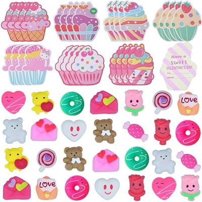 28 Pack Valentines Day Gift for Kids, Kawaii Mochi Squishy Toys