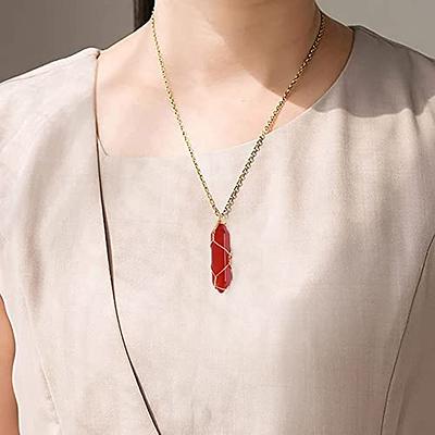 Carnelian Crystal Simple Crystal Sterling Silver Pendant - The Fossil Cartel