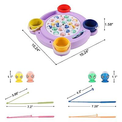 Pakoo Magnetic Fishing Game Toys, Rotating Board Game with Music