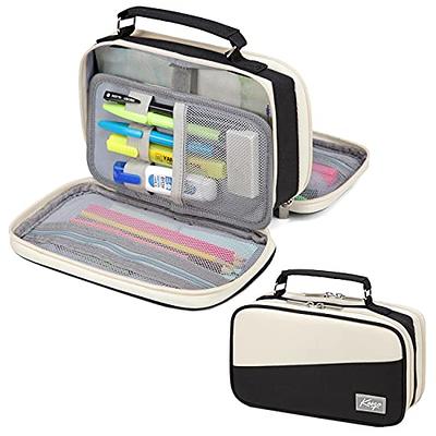 Vnieetsr Large Pencil Case Big Capacity Pencil Bag Large Storage Pouch 3 Compartments Desk Organizer Marker Pen Case Simple Stationery Bag Pencil