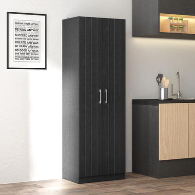 Alden Design Wooden Bathroom Storage Cabinet with 4 Drawers & Cupboard, Espresso