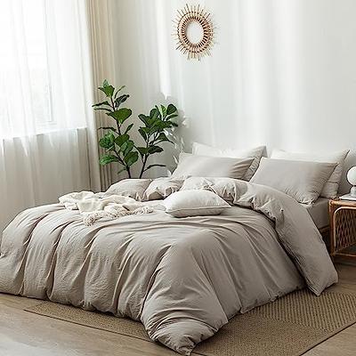 Moomee Bedding Duvet Cover Set 100% Washed Cotton Linen like