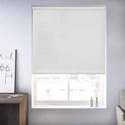 CHICOLOGY Cordless 1-Inch Vinyl Mini Blinds, Gloss White (Room Darkening)  66W X 48H 