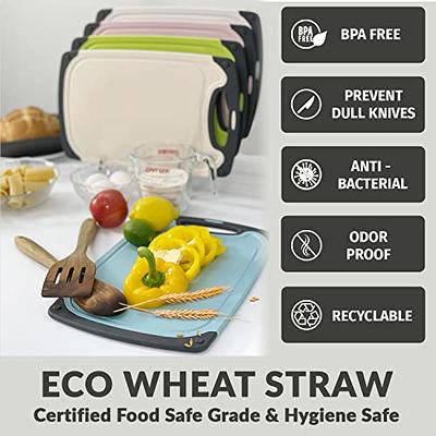 Multi-function Cutting Board, Wheat Straw Plastic Cutting Board For Kitchen Dishwasher  Safe Chopping Board With Juice Grooves, Non-slip Fruit Chopping