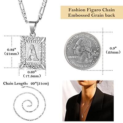 Men's Gold Capital Initial Figaro Necklace