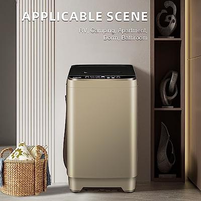 Comfee Portable Washing Machine, 0.9 CU.FT Compact Washer with LED Display, 5 Wash Cycles, 2 Built-In Rollers, Space Saving Full-Automatic Washer