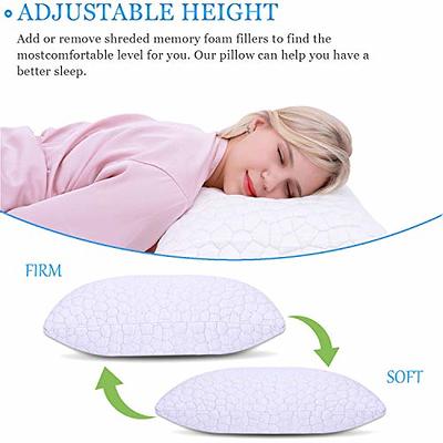  Nestl Cooling Pillow, Queen Size Pillows Set of 2 Cooling  Memory Foam Pillows, Gel Infused Cool Pillow, Adjustable Pillows for  Sleeping, Breathable Queen Pillows, Washable Removable Bed Pillow Cover :  Home