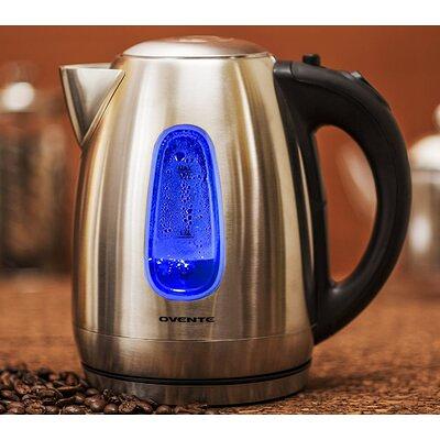 Farberware Stainless Steel 1.7 Liter Electric Tea Kettle, Silver, Cordless  