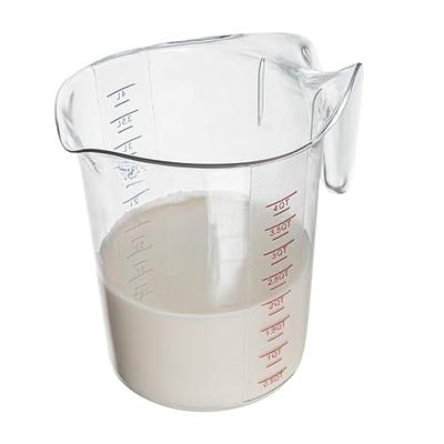 RW Base 1 Pint Measuring Jars, 10 Durable Measuring Beakers - Metric and Imperial Units, V-Shaped Spout, Clear Plastic Measuring Cups, Handle with Thu