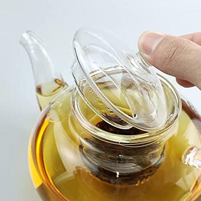 Clear Glass Teapot with Removable Infuser, Blooming and Loose Leaf Tea  Maker,1000ml/33.8oz 