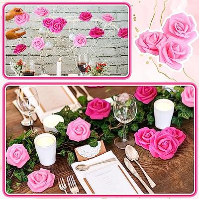 Pink Ombre Paper Flower Garland for Nursery Wall, Photo Booth