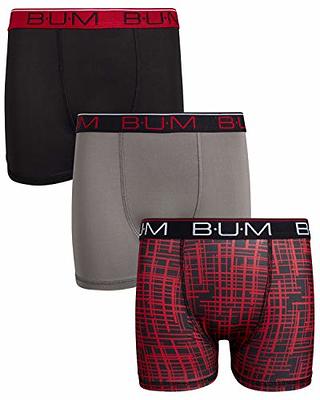 B.U.M. Equipment Boys' Underwear - 3 Pack Performance Boxer Briefs