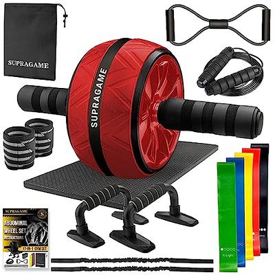 Athletic Works Home Gym Kit, Includes Jump Rope, Push-up Bars, Ab Wheel, M  Tube