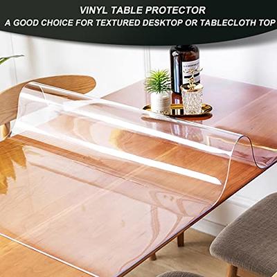 18x46 Clear Table Protector PVC Crystal Vinyl Table Cloths Heat Resistant  Table Cloth 1.5mm Thick Plastic Table Cover Mat Writing Work Office Desk  Protector Pad Waterproof Easy Clean Floor Cover Mat 