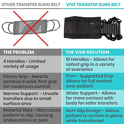 Vive Transfer Sling - Padded Assist Gait Belt - Heavy Duty Patient