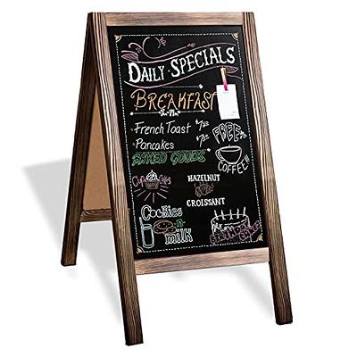 DOCMON Chalkboard Signs, 12 x 16 Rustic Magnetic A-Frame Chalkboard Sign,  Free Standing Chalk Board Easel, Sturdy Sandwich Board Menu Display for  Restaurant, Business or Wedding - Black - Yahoo Shopping