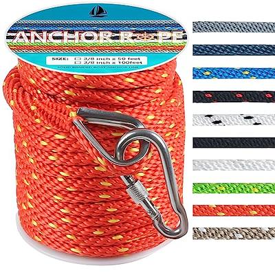 NovelBee 9/16 Inch Double Braid Nylon Rope with 5/16 Inch x 20 Feet  Galvanized Chain for Boat Anchor Rope and Dock Line (Black, Length:250') -  Yahoo Shopping