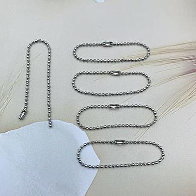 UUYYEO 100 Pcs Ball Bead Chain Necklace Dog Tag Chains Bead Connector Clasp Ball  Chain Keychain Tag Key Rings Silver - Yahoo Shopping