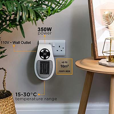  2023 Upgrade Ceramic Space Heater 500W, Mini Top Heat Plug in  Wall Heater, Portable Wall Heater Plug in for Indoor Use, Smart Wall Space  Heater with Adjustable Thermostat,Timer,LED Display : Home