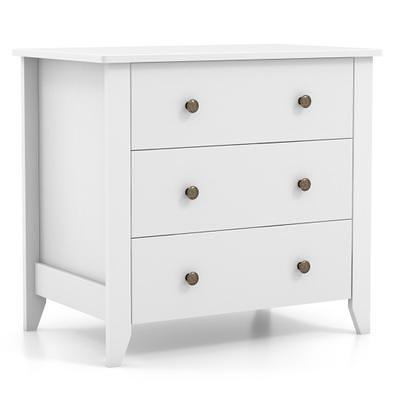 Costway 2-Drawer Stackable Organizer Horizontal Storage Cabinet Dresser  Chest White 