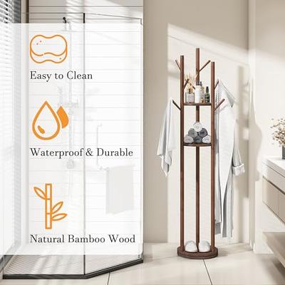 GHWIE Bamboo Coat Rack Freestanding, Coat Rack Stand with 3