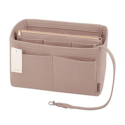 ZTUJO Purse Organizer Insert, Felt Bag Organizer with Metal Zipper