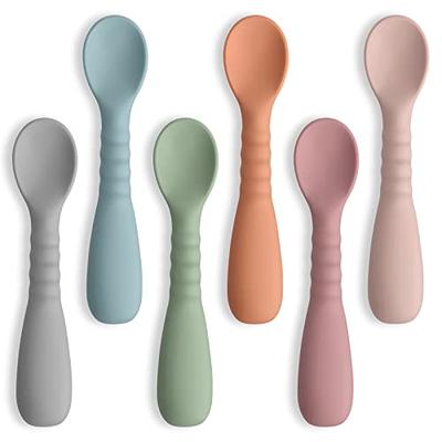 Moonkie Silicone Baby Spoons Set of 4, Soft-Tip Spoon for First Stage  Infant Feeding, Bendable, Chewproof & Boil-proof Baby Training Spoon with  Case