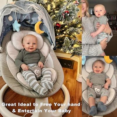 Electric Baby Swing, Bioby Infant Swing Chair Rocker with Remote Control, 5  Swing Speeds, Seat Belt, Bluetooth Music, Grey 