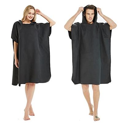 SUN CUBE Surf Poncho Changing Robe with Hood, Thick Quick Dry Microfiber  Wetsuit Changing Towel for Surfing Beach Swim Outdoor Sports Men, Absorbent  Wearable Towel Cover Up with Pocket, Black 