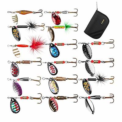 16pcs/set Fishing Spinnerbait with Tackle Box Saltwater Fishing Lures Kit  Bass Trout Salmon Hard Metal