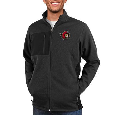 Men's Antigua Heather Gray Ottawa Senators Victory Cardigan Size: Medium