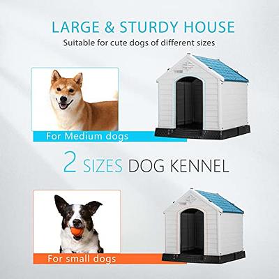 A4Pet Small Dog House Outdoor, Wooden Dog House with Waterproof Roof &  Lifted Feet Pad for Small Dogs Outside