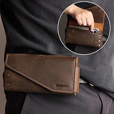 topstache Leather Phone Holster for Belt,Flip Cell Phone Case with Belt  Clip for S22 Ultra,S22 Plus,S22,Leather Phone Pouch for iPhone 14/13 Pro  Max