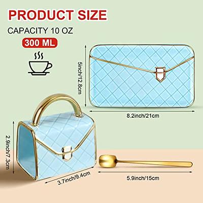  Handbag-Shaped Creative Mug With Saucer & Spoon, Creative Mug  To Handbag Lovers, Wife And Girlfriend Holiday Gifts, Black : Home & Kitchen