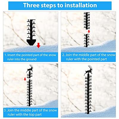 36 Inch Snow Gauge Metal Yard Snowflake Deer Snowman Skiing