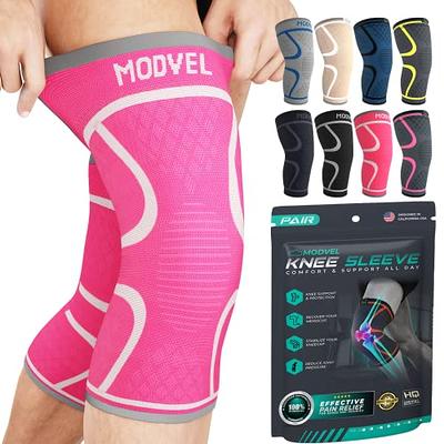 CAMBIVO 2 Pack Knee Brace, Knee Compression Sleeve Support for