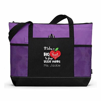 Personalised teacher tote bag It takes a big heart Custom Name