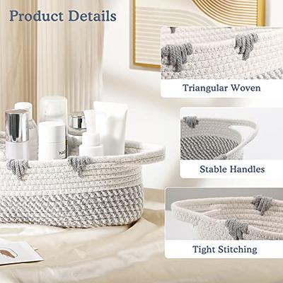 Bathroom Basket Bin Crochet White Basket Organizer Towels 