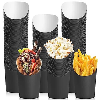 150 Pieces French Fries Holder 14 oz Disposable French Fry Cups Kraft Paper  Popcorn Boxes 200 Pieces Clear Treat Bags OPP Plastic Bags with Twist Ties