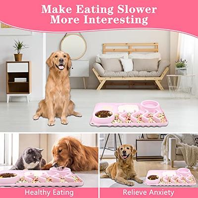 Hiyibo 17''x11''Lick Mat for Dogs,4 in 1 Dog Slow Feeder Mat,Slow Feeder  Dog Bowls,No Spilling Silicone Mat with Suction Cups,Slow Down Eating for  Small,Medium and Large Breed Size Dogs Cat(Pink) - Yahoo