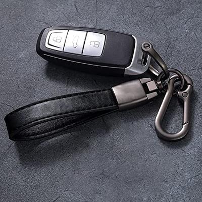 Universal Leather Car Keychain 360 Degree Rotatable with Anti-Lost