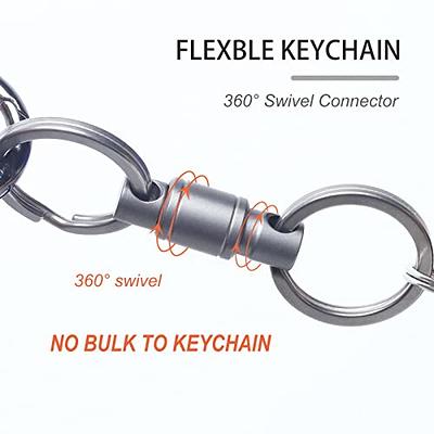 TOOVEM A Family of Manufacturers TOOVEM Titanium Quick Release Swivel Keychain, Secure Detachable Pull Apart Key Clip, Compact EDC Key Holder Accessory, Small Car Fob Key Chain with