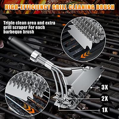 Royal Gourmet Grill Cleaning Brush and Scraper, Wire Bristles