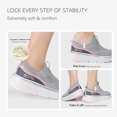 STQ Loafers for Women Memory Foam Slip On Sneakers Comfort Fall Shoes