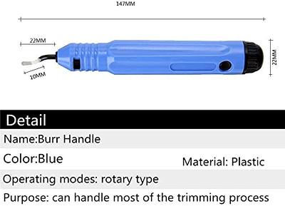 Metal Deburring Tool Handle Blue w/ Replacement Blades Rotary Burr Remover  Hand