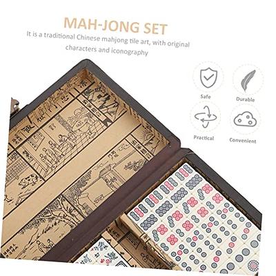 144 Tiles Chinese MahJong Game Set Retro Mah-Jong Fun Family Board Games  30mm