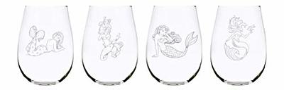 Holiday Snowflakes Stemless Wine Glasses Set of 4 - 21oz