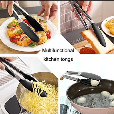 Silicone Kitchen Tongs Clip Stainless Food Bbq Tools Cooking