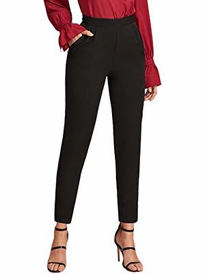 SweatyRocks Women's Elegant High Waist Solid Long Pants Office