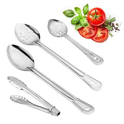 SOLEADER X-Large Serving Spoons Set, 12 Inch Slotted Spoon and Serving  Spoon, Premium Spoons Silverware, Cooking Spoon, Pasta Spoon, Mixing Spoon